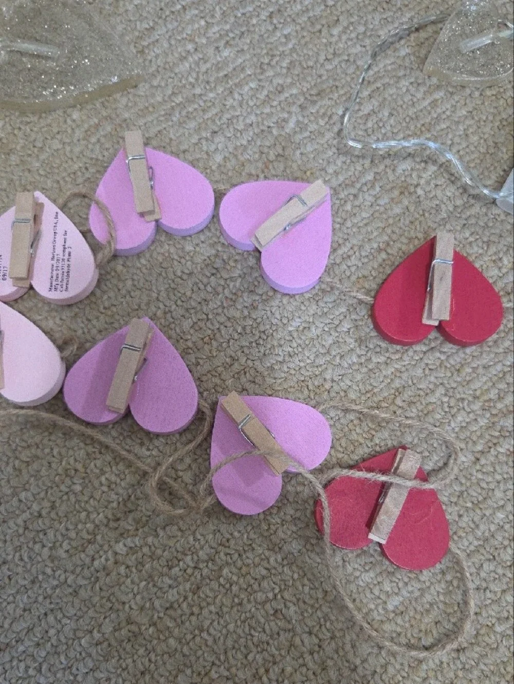 Heart Garland String Lights - Pink and Red Heart Party Decor